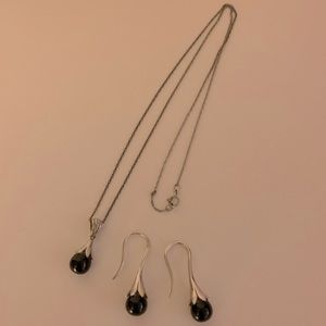 Silver Earrings & Necklace Set